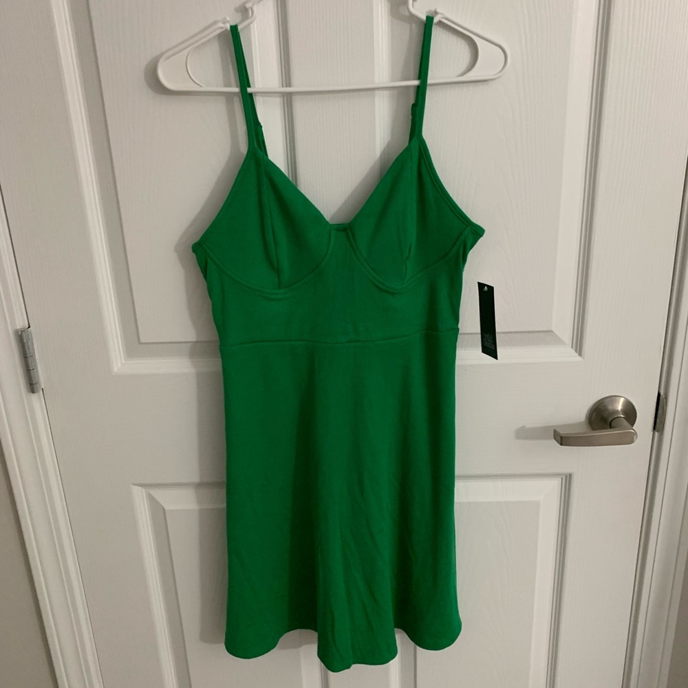 Green Spaghetti Strap Dress